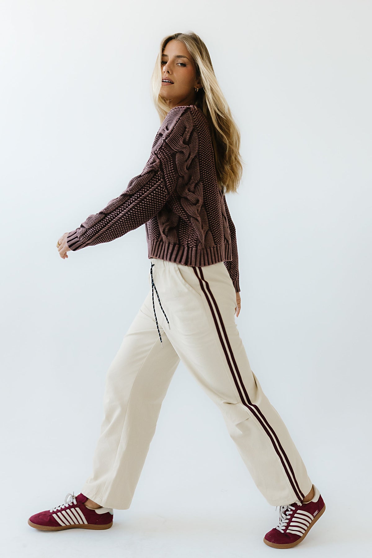 Franklin Striped Joggers in Cream - FINAL SALE