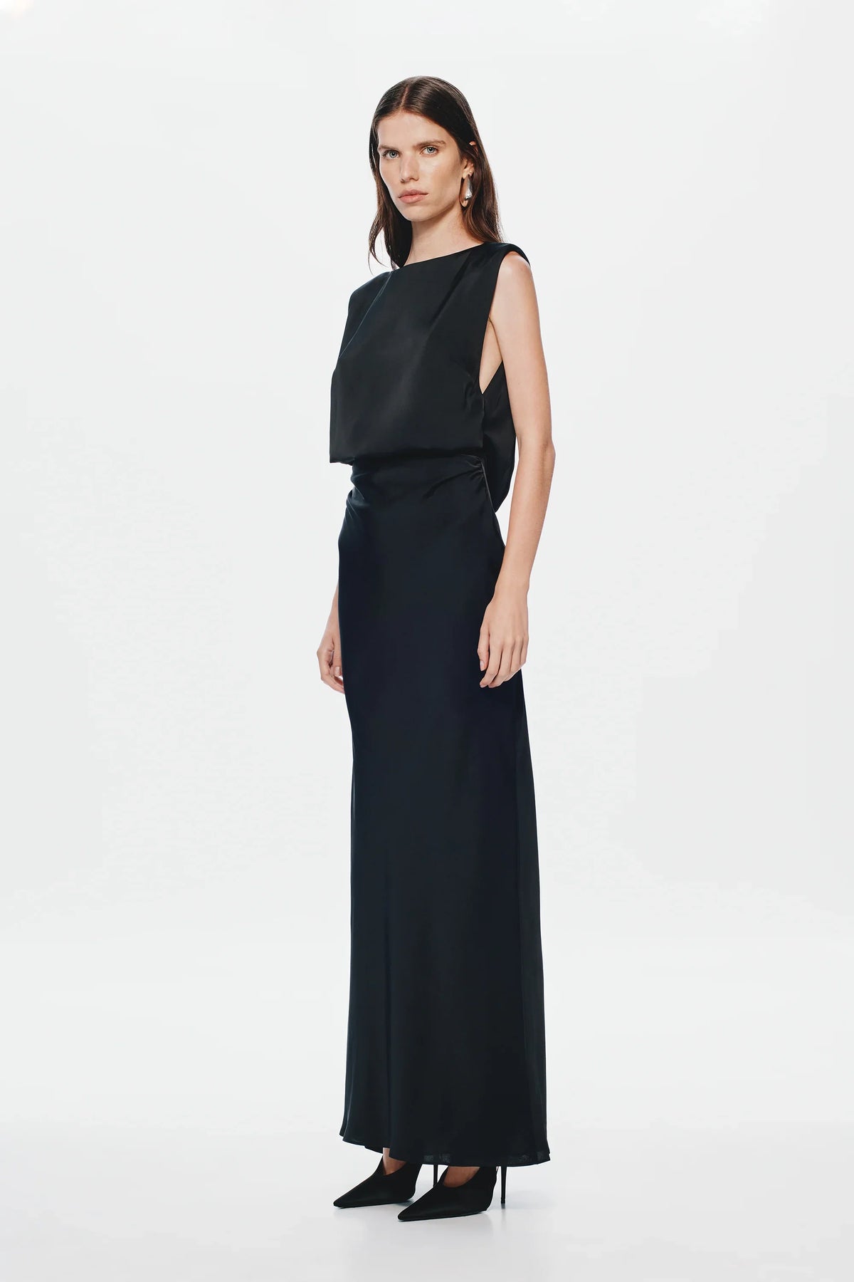 Misha Rocky Satin Dress - Black