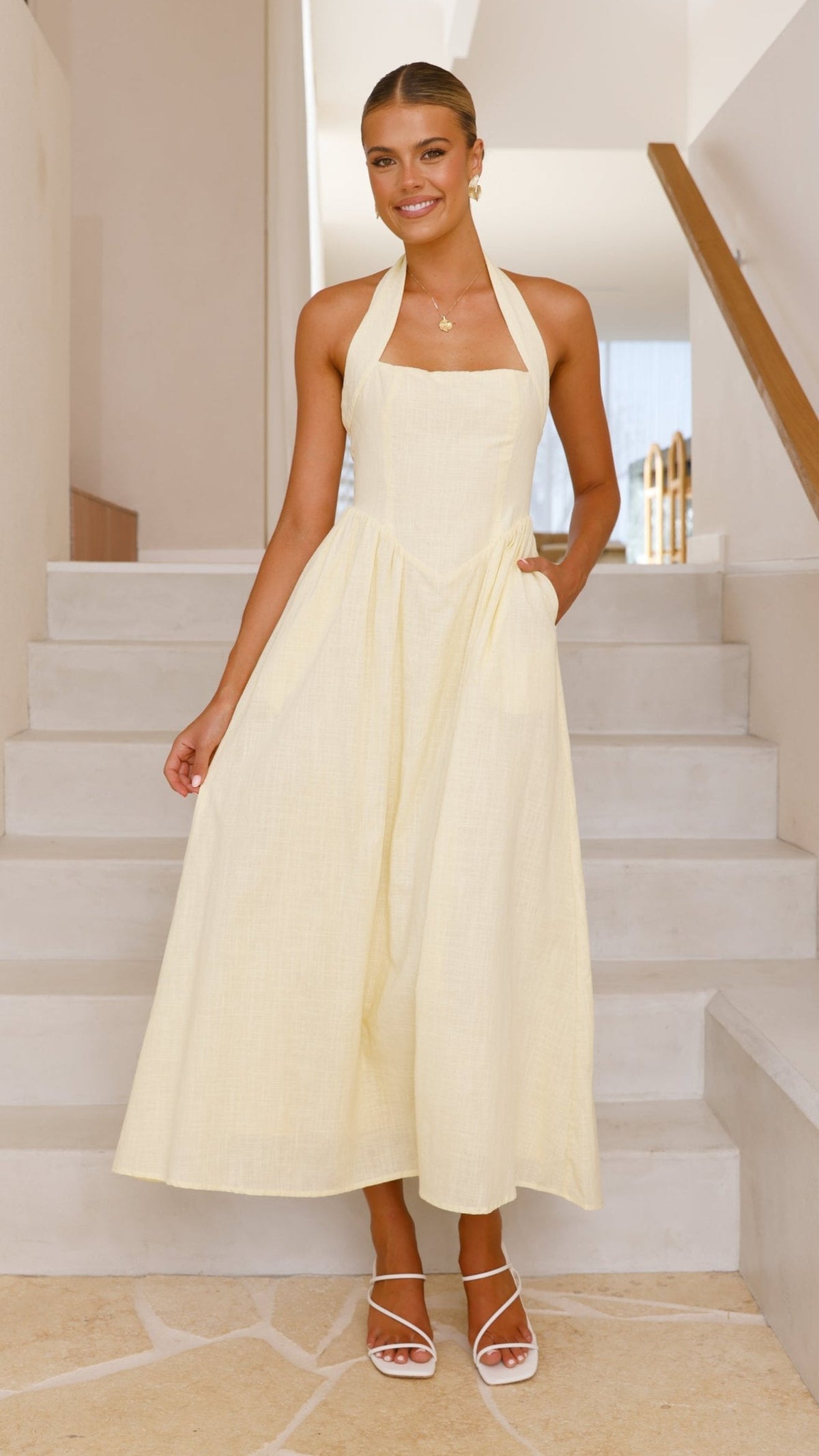 Caden Maxi Dress - Lemon