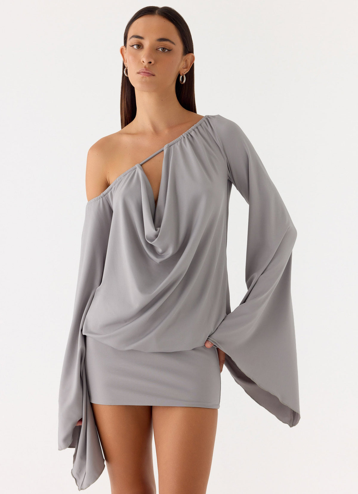 Kyrah Long Sleeve Mini Dress - Misty Blue