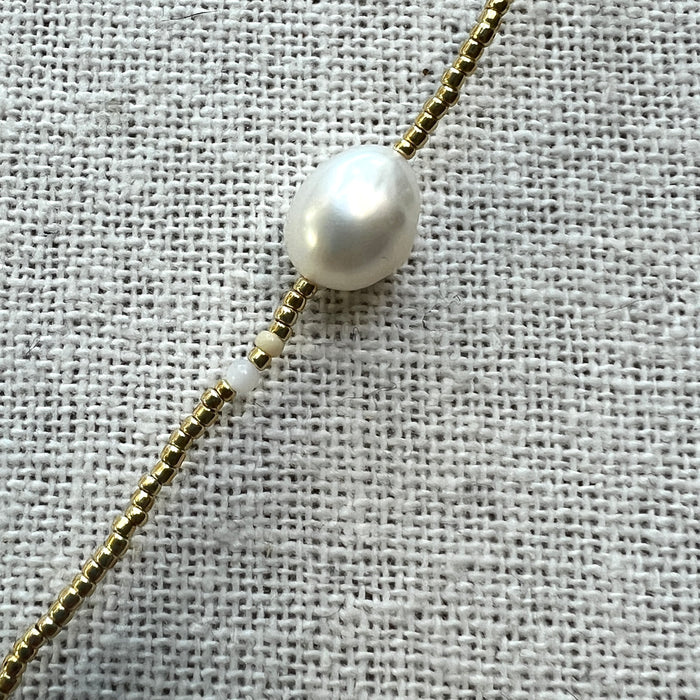 Anni Lu x CULTSTATUS Exclusive, Baroque Pearl Bracelet, Ecru