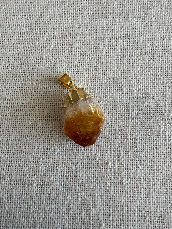 Citrine Pendant, Gold