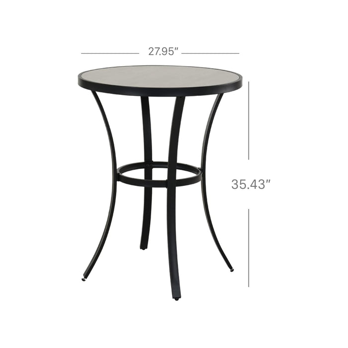 Round table with dimensions labeled on a white background