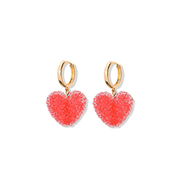 Jelly Heart Hoops, Watermelon (G)
