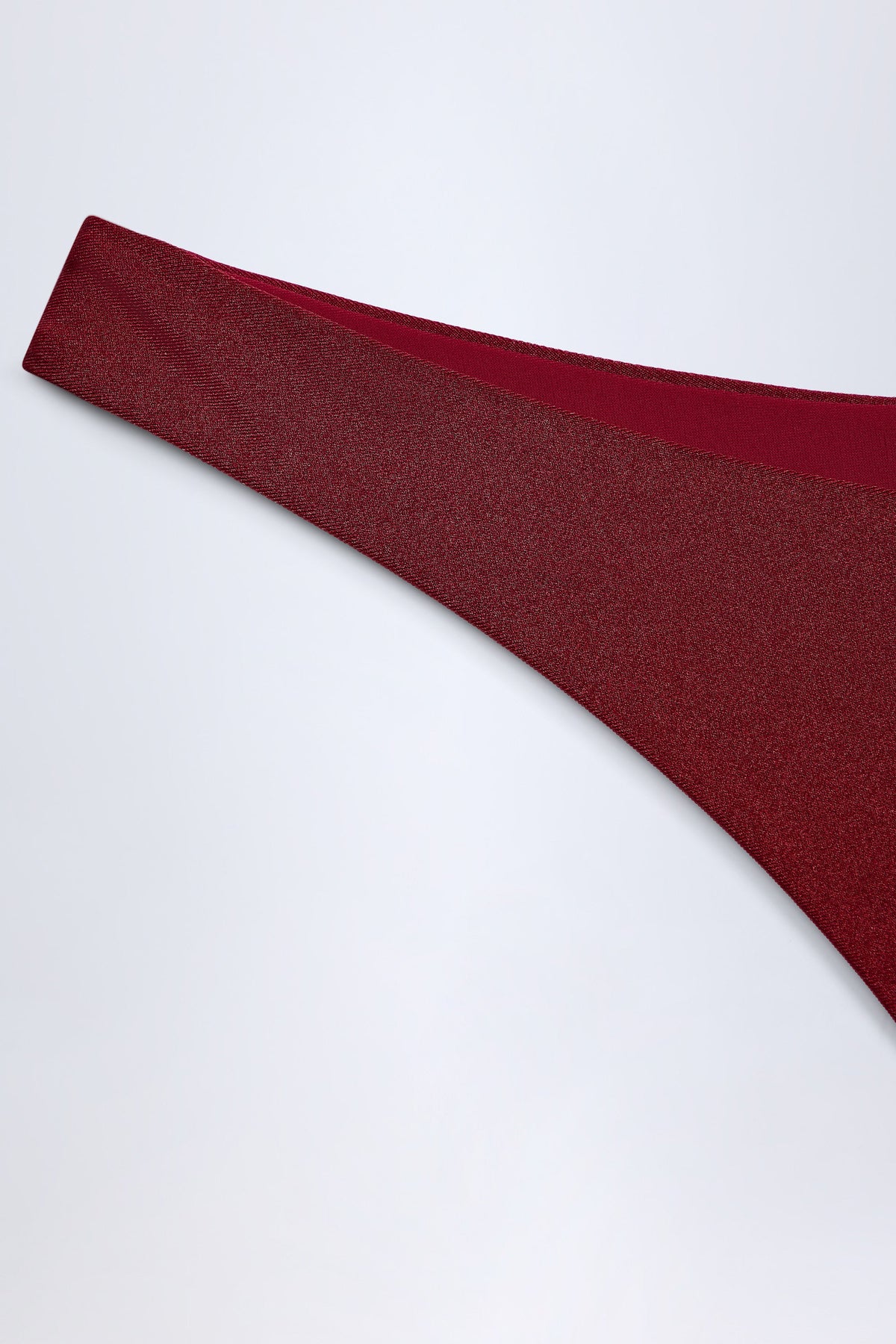 Bead-Embellished Cut-Out Bandeau Swimsuit in Dark Cherry