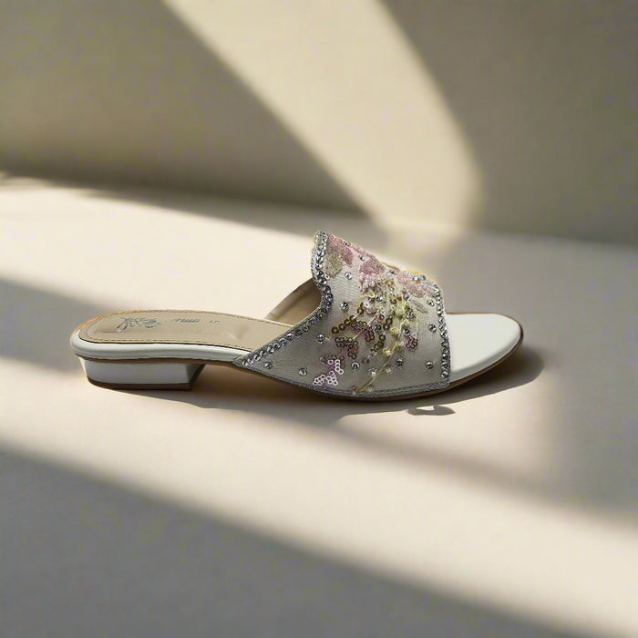 White | Fancy Slippers For Women