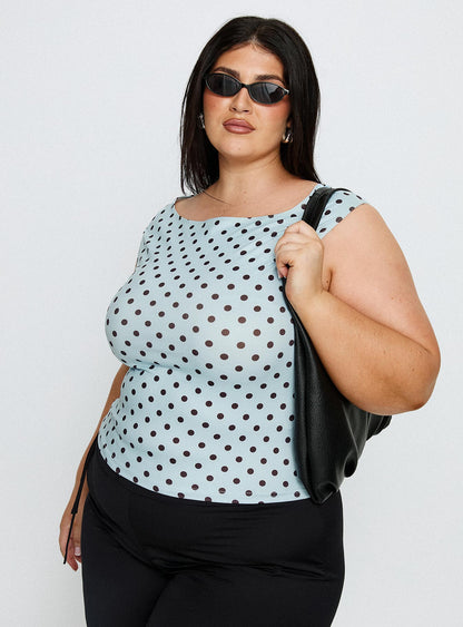 Cheirosa Off Shoulder Top Blue / Brown Curve