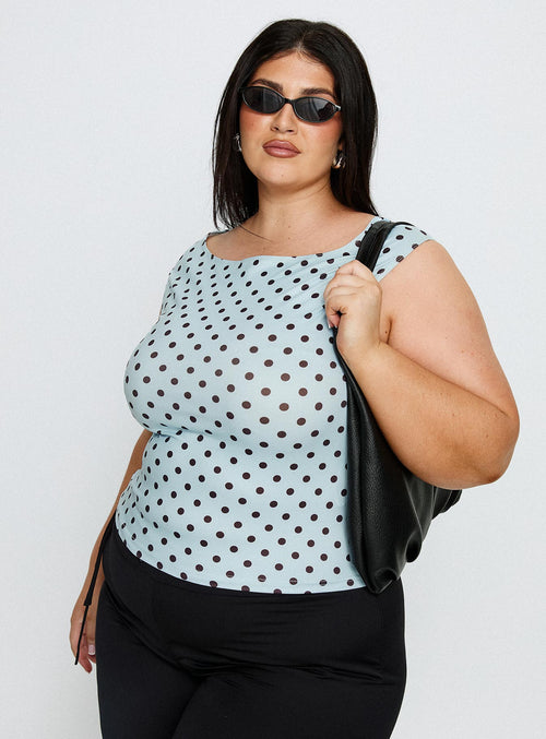 Cheirosa Off Shoulder Top Blue / Brown Curve