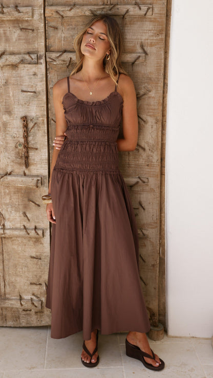 Vida Maxi Dress - Brown