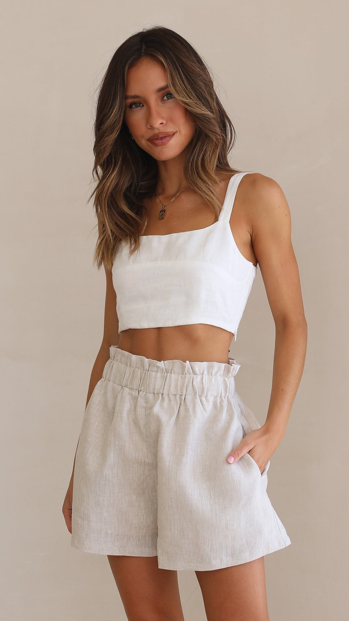 Leila Shorts - Oatmeal