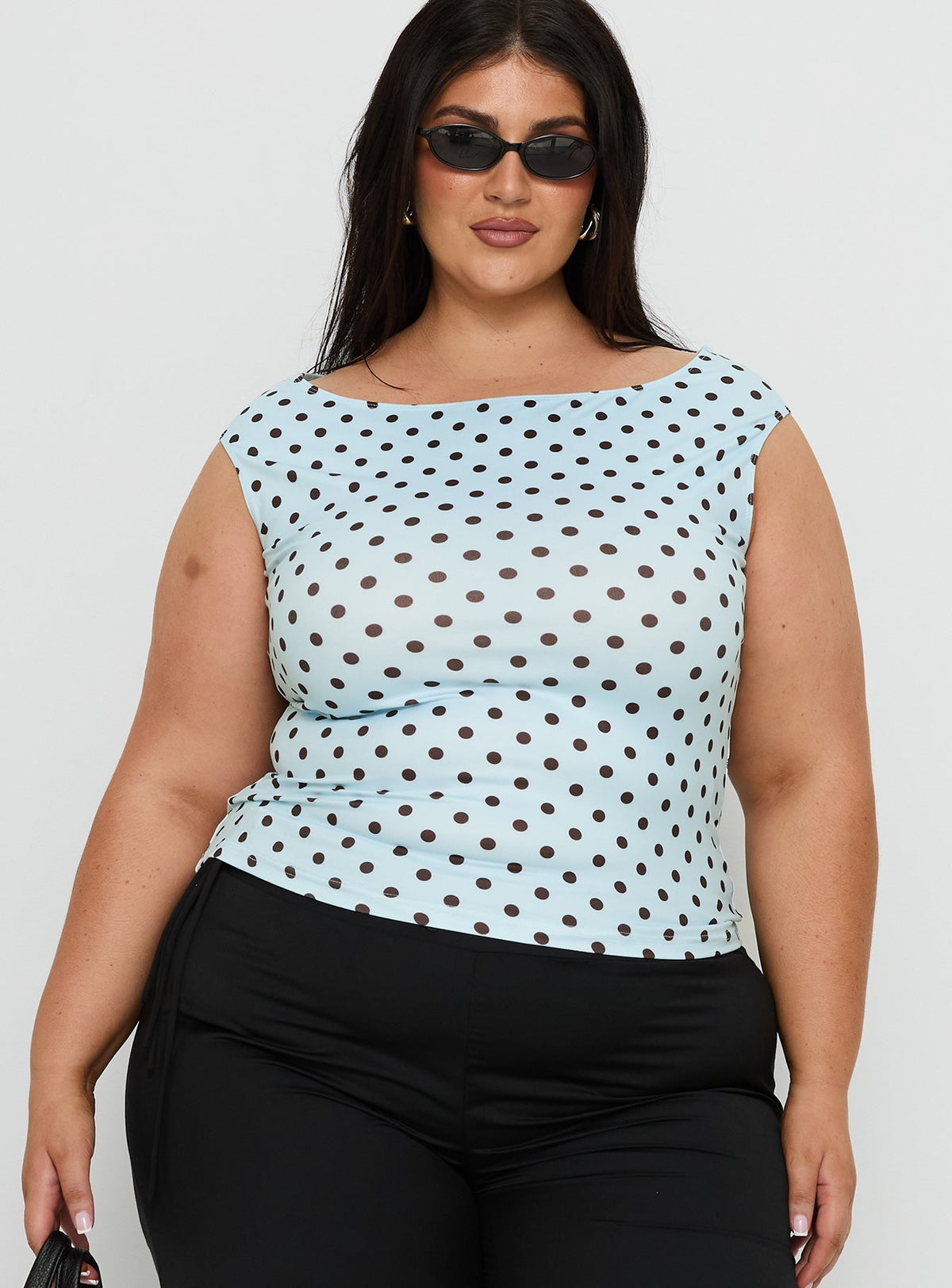 Cheirosa Off Shoulder Top Blue / Brown Curve