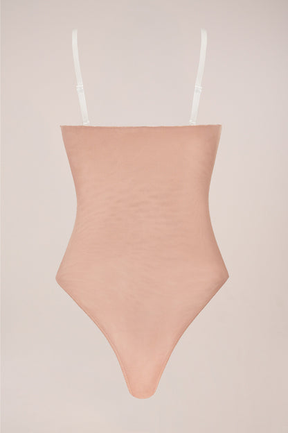Strapless Bodysuit in Warm Peach