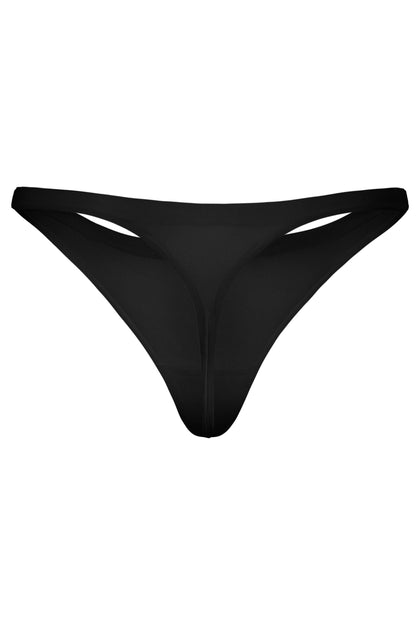 Seamless Knit Thong in Black