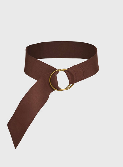 Amberlyn Faux Suede Belt Brown