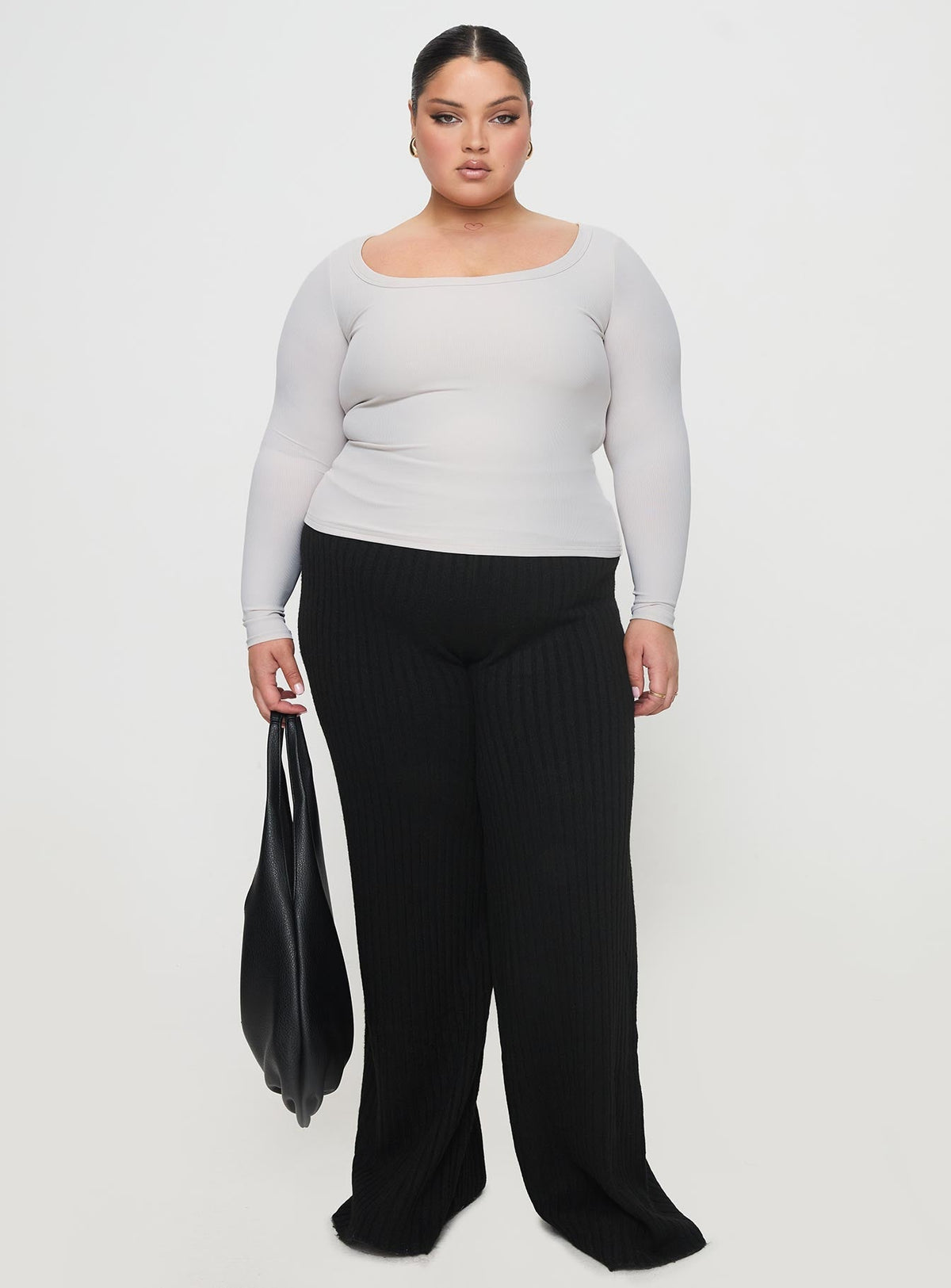 Arthie Long Sleeve Top Grey Curve