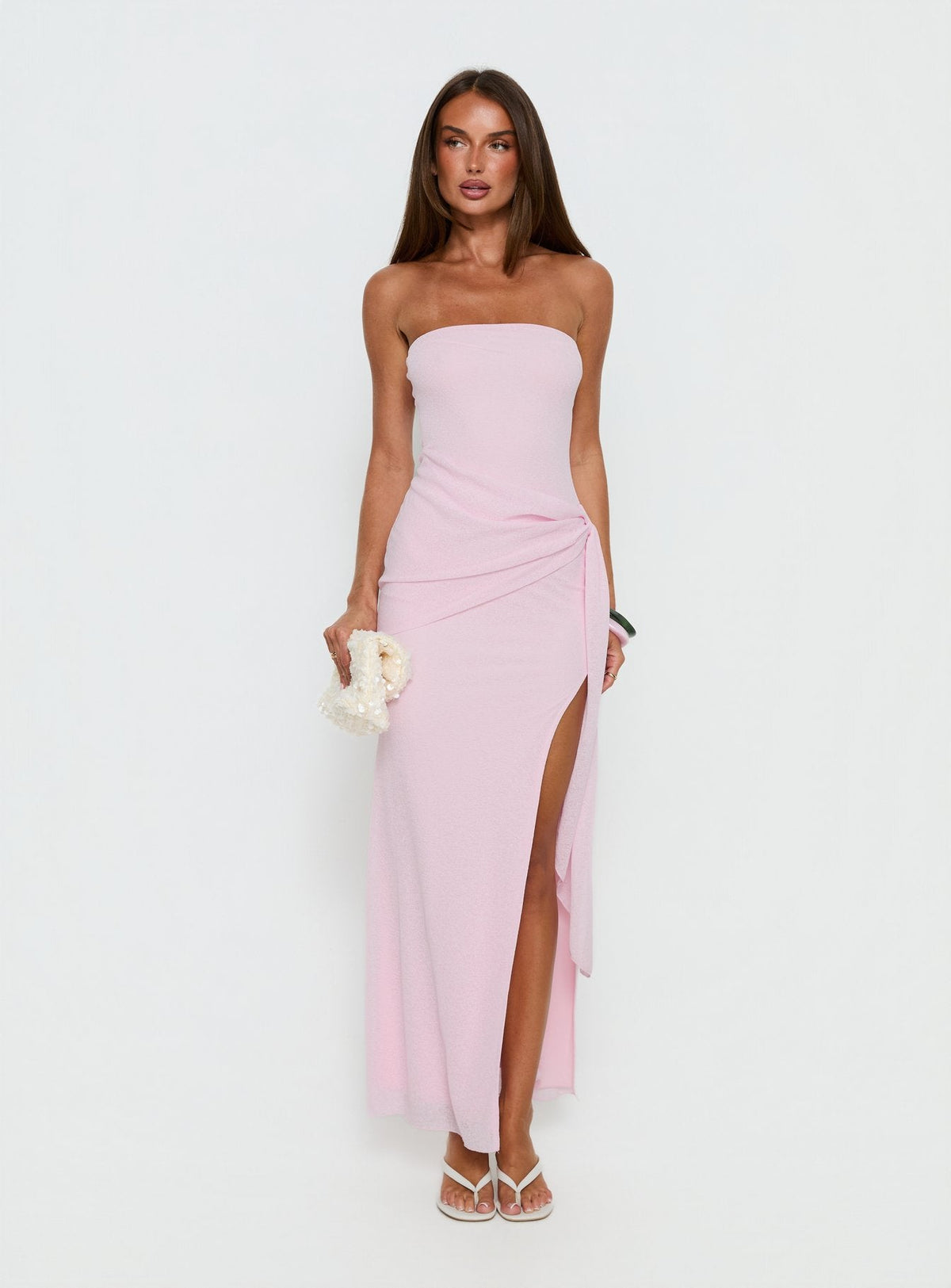 Analeah Strapless Maxi Dress Pink