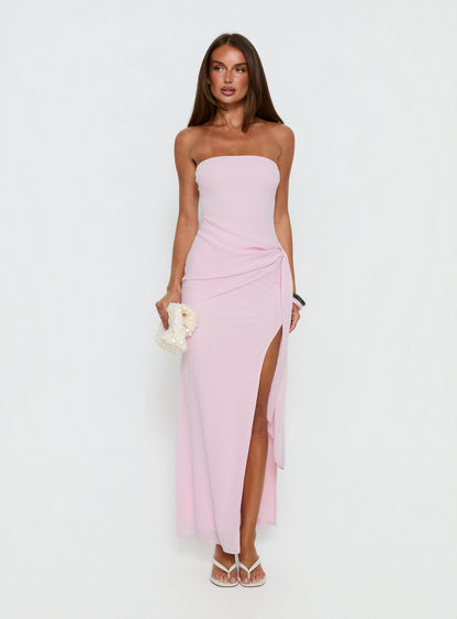 Analeah Strapless Maxi Dress Pink