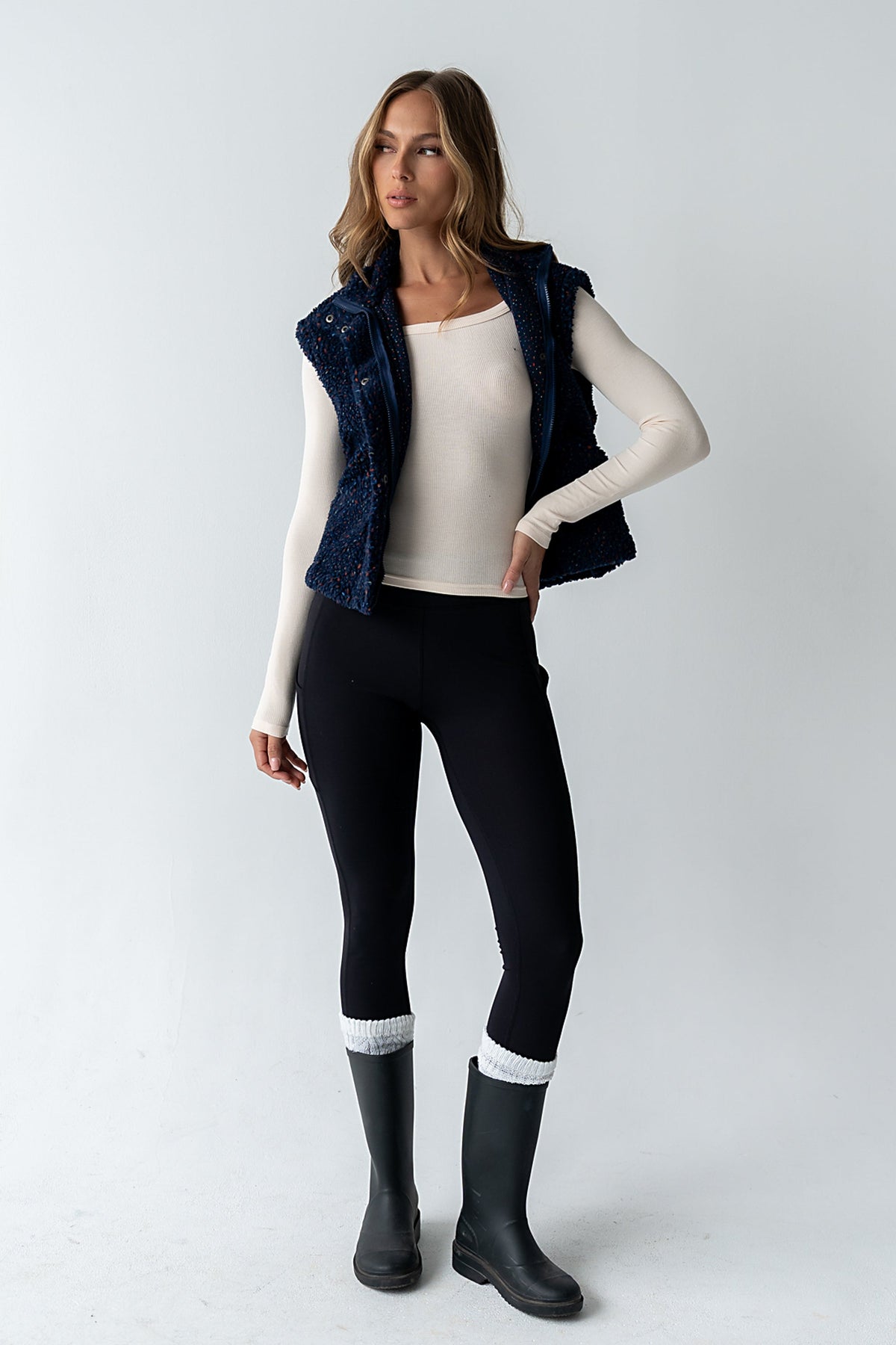 Audrey Ribbed Top in Ecru
