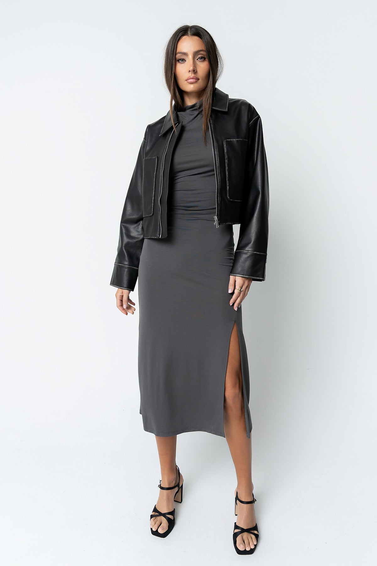Brandi Maxi Dress in Charcoal