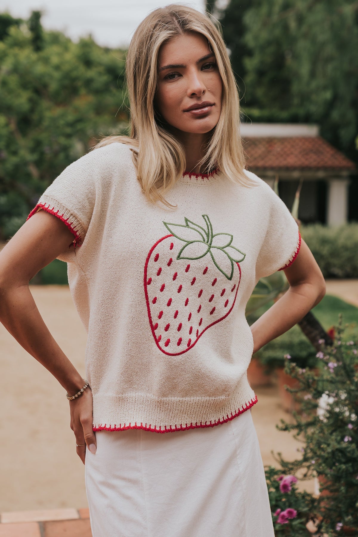 Chloe Embroidered Sweater Tee