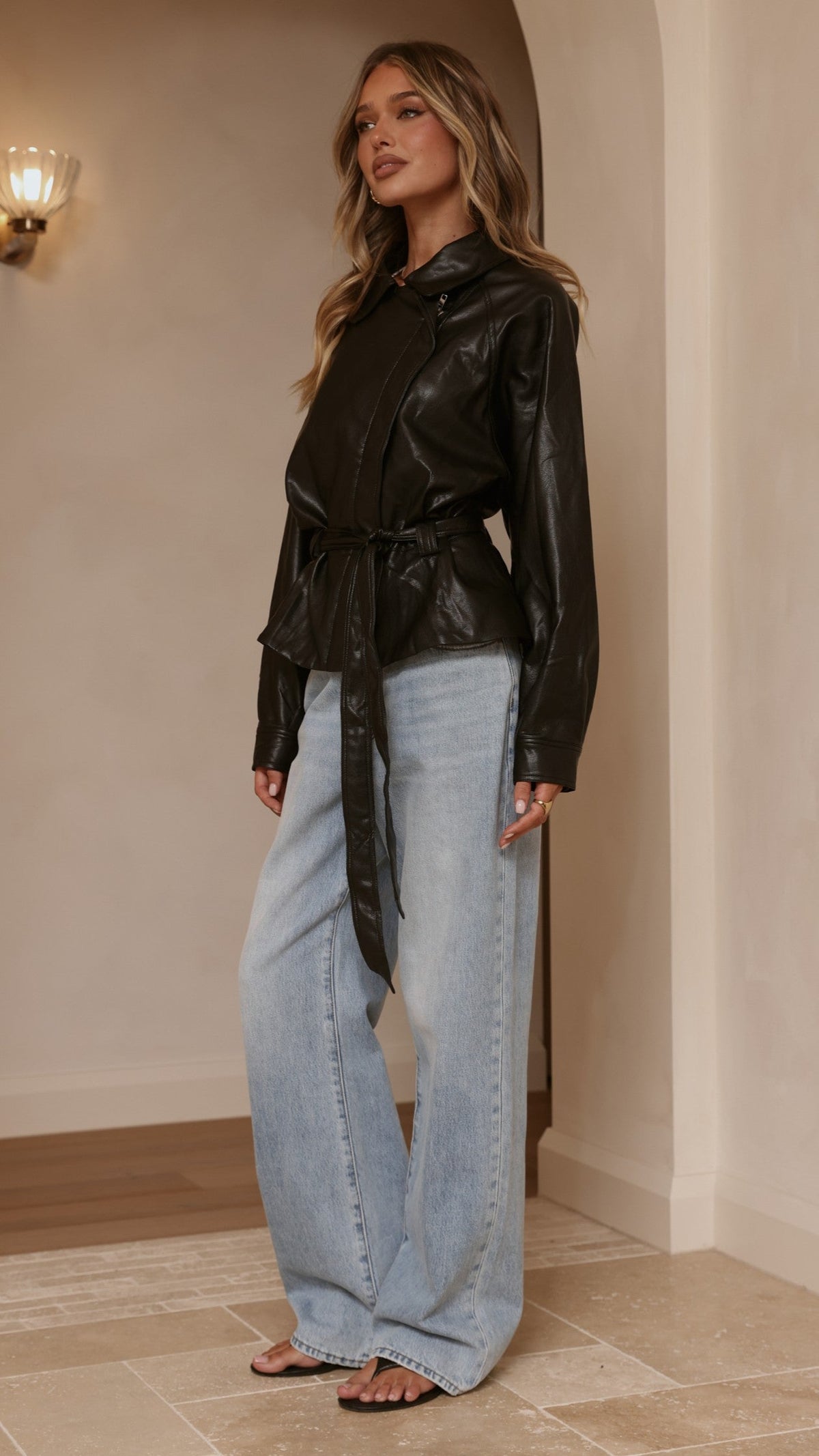 Marzia Tie Waist Jacket - Black