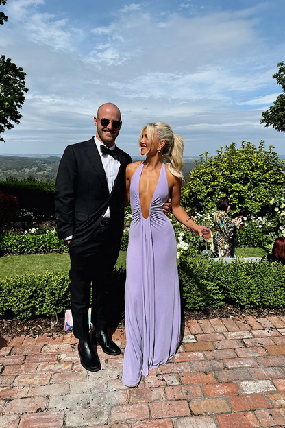 Jennifer Cupro Maxi Dress - Lilac