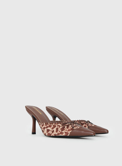 Boardroom Pointed Toe Heels Caramel Cow