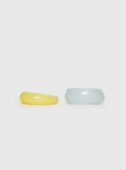 Dance All Night Resin Cuff Pack Yellow / Blue