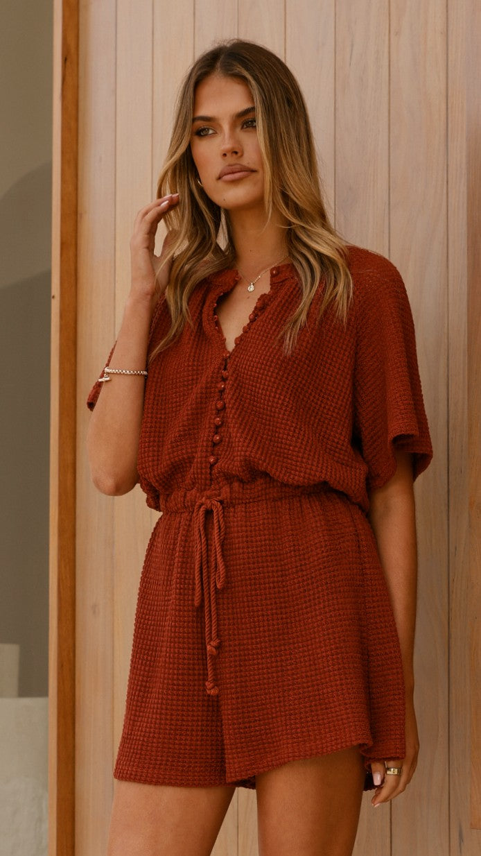 Loula Playsuit - Rust