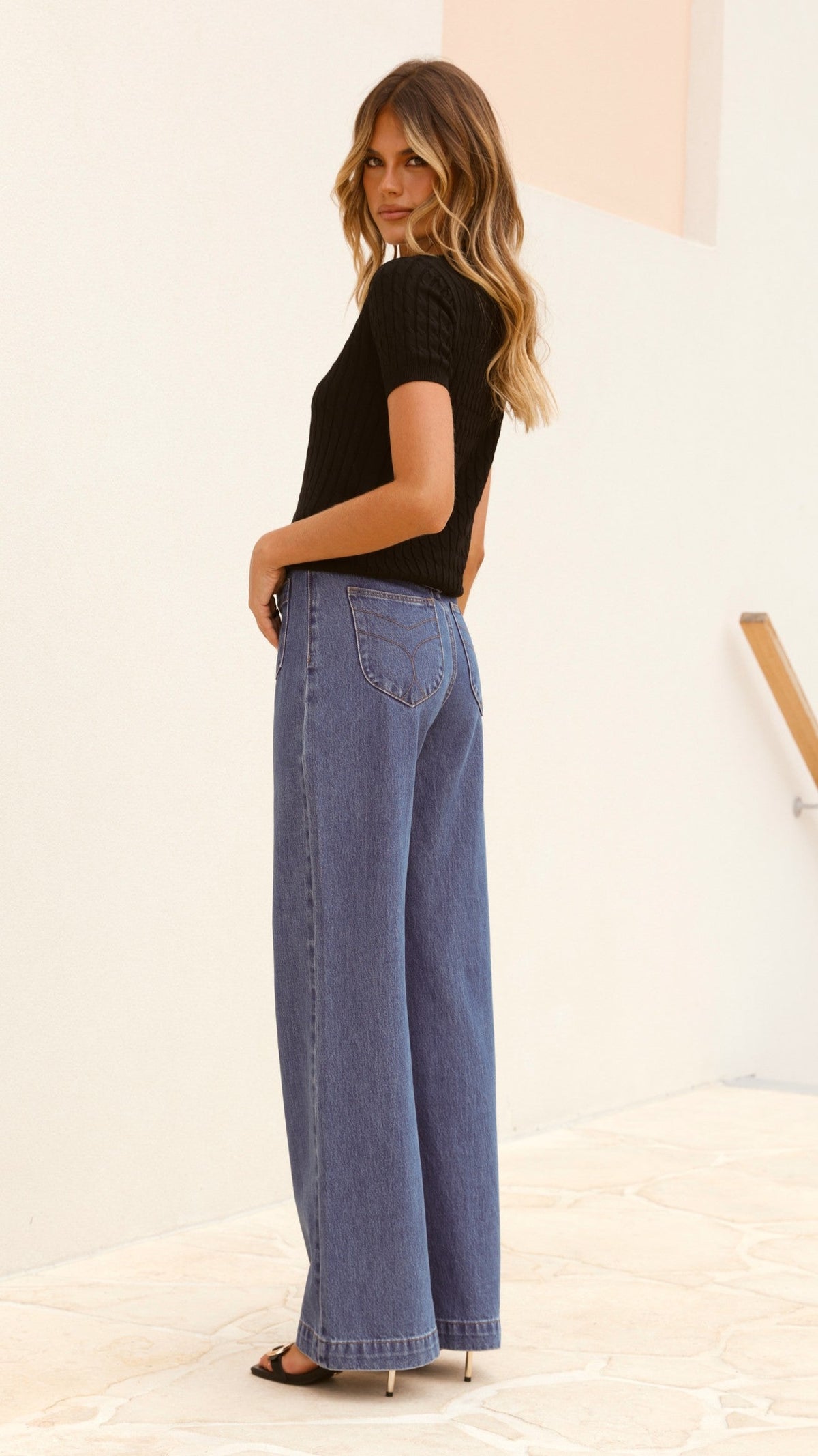 June Short Sleeve Knit Top - Black