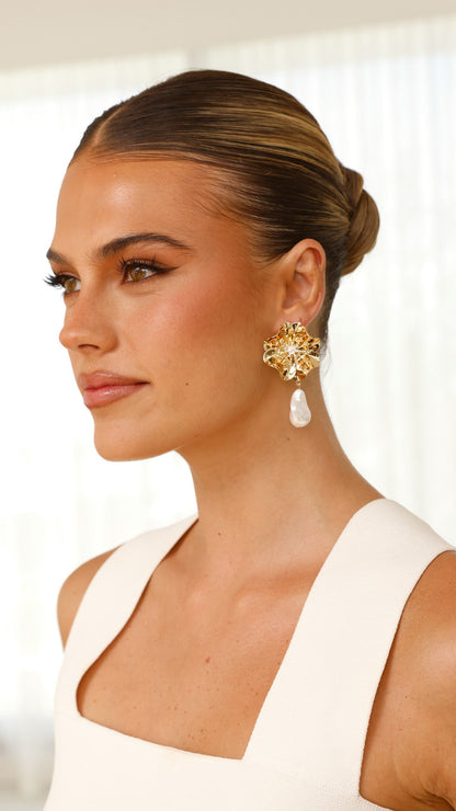 Yasma Earrings - Gold / Pearl
