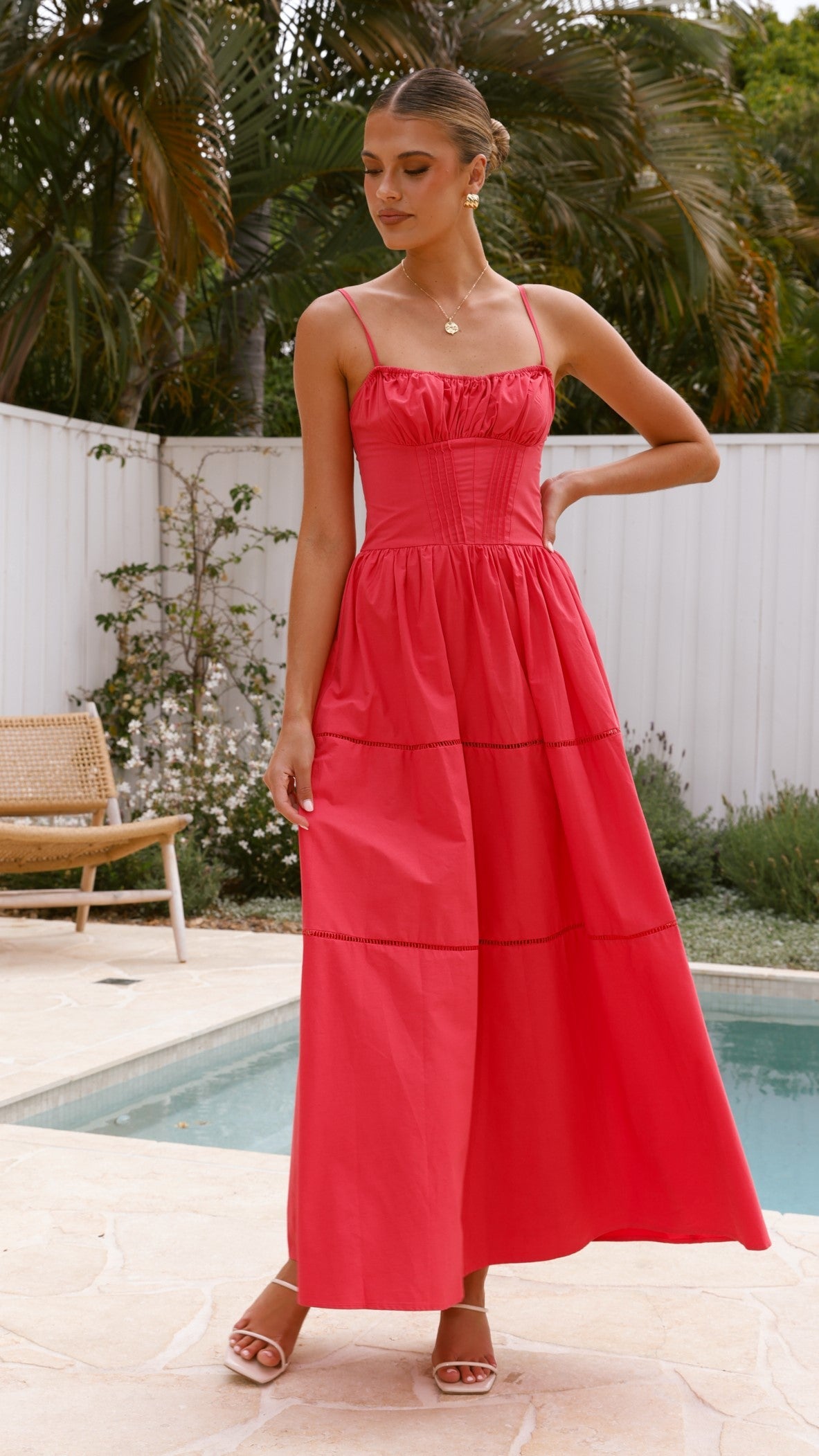 Isabella Maxi Dress - Red