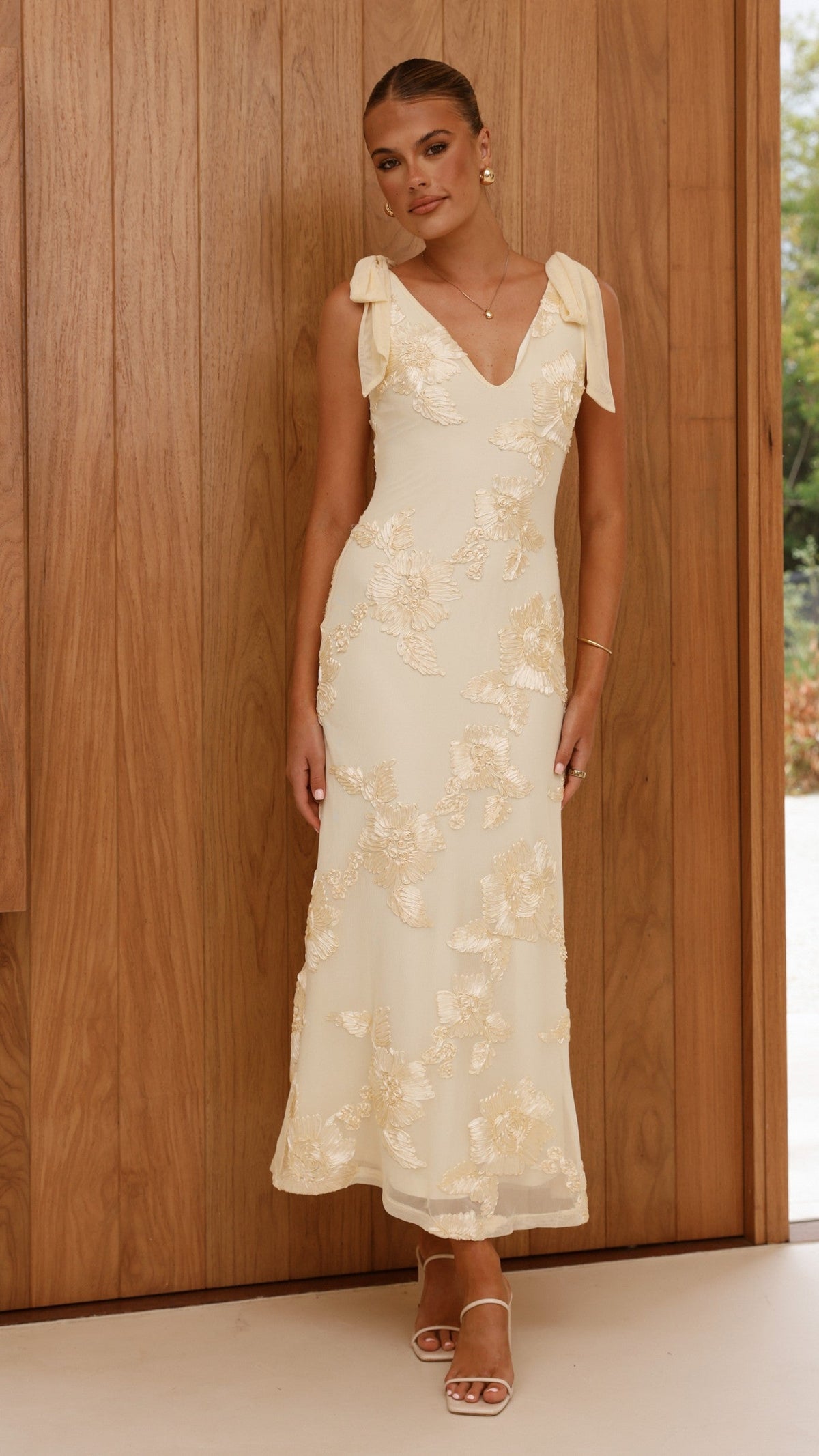 Usha Tie Strap Maxi Dress - Yellow