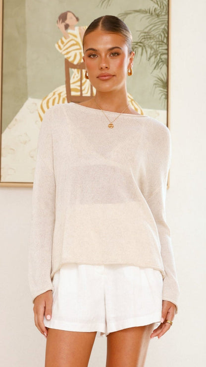 Lakoa Knit Top - Natural