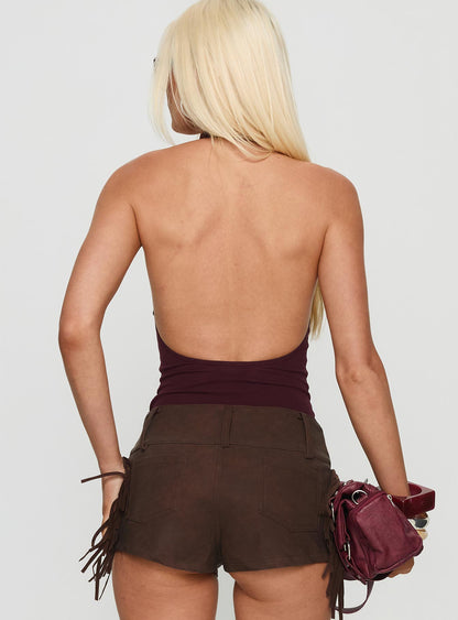 Claramay High Neck Bodysuit Purple