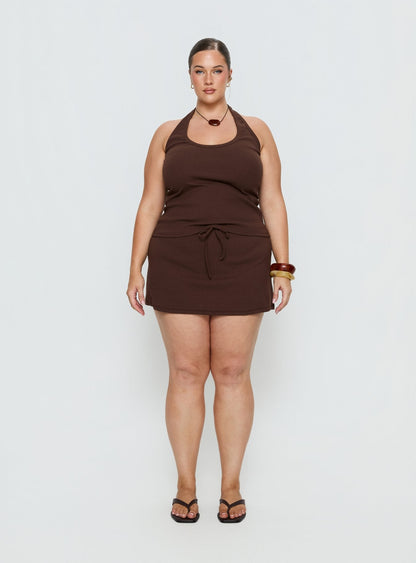 Baseline Rib Skort Brown Curve