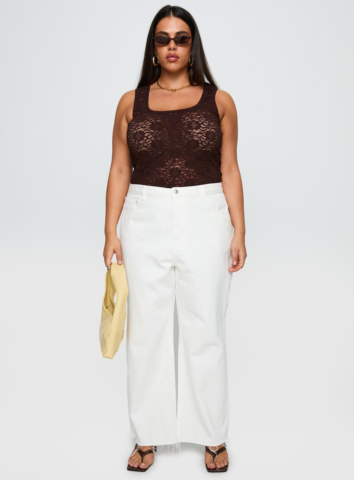 Bennington Lace Top Brown Curve