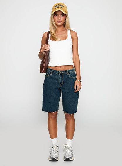 Cult Classic Longline Denim Shorts Vintage Wash
