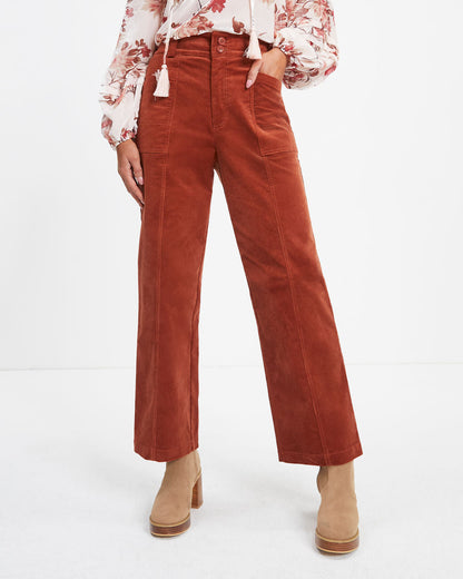 Charles Pocketed Corduroy Pants - Rust