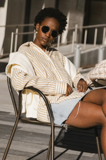 Brenn Button Up in Brown - FINAL SALE