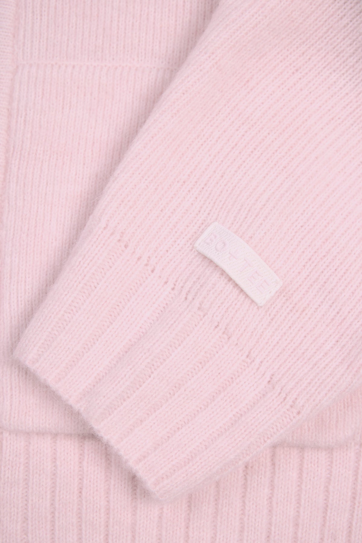 Soft Knit Zip-Up Cropped Hoodie in Soft Pink