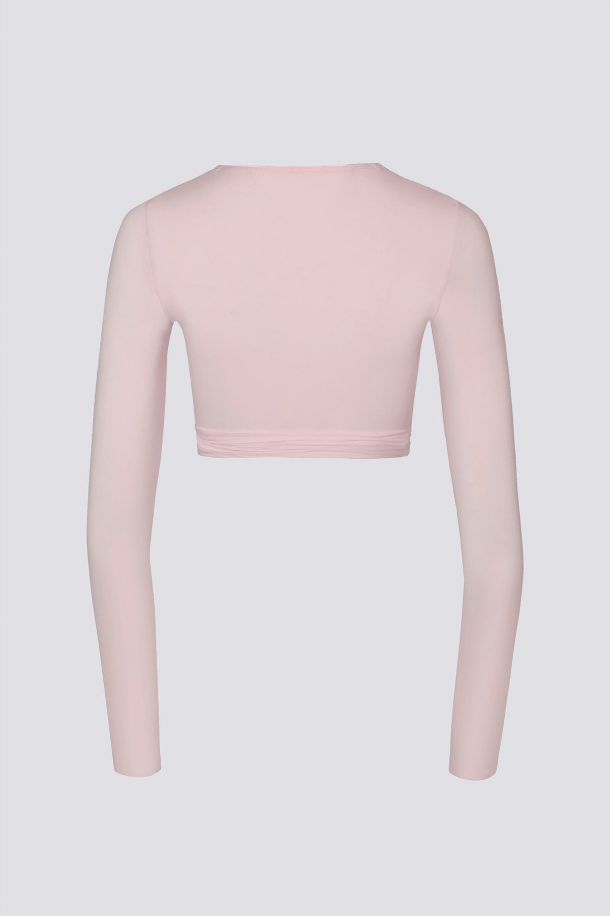 Soft Jersey Wrap Crop Top in Ballet Pink