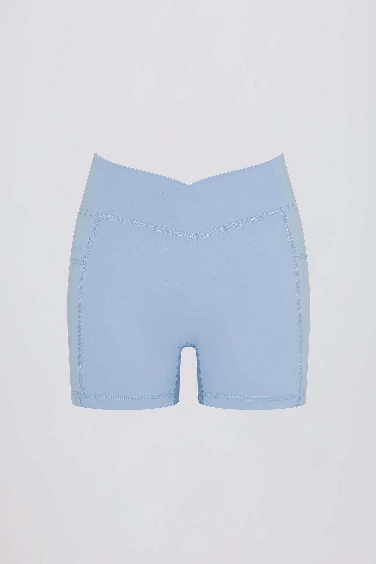 Soft Active Pocket V-Waist Mini Shorts in Sky