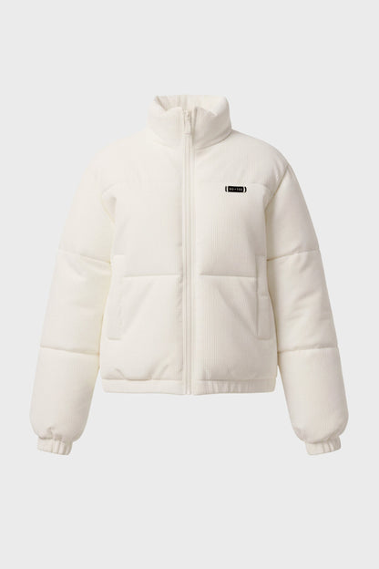 Corduroy Quilted Puffer Jacket in Ivory