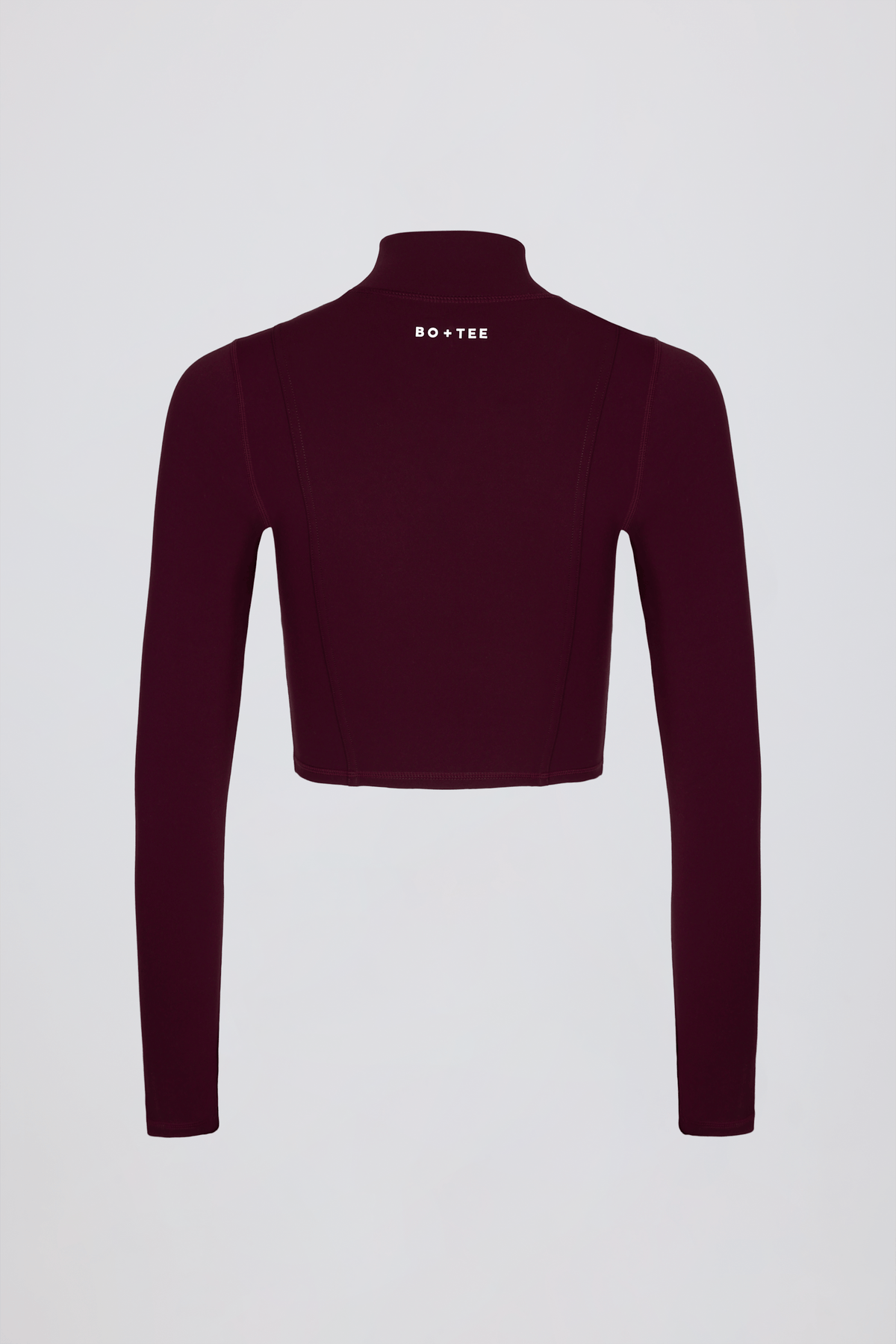 Soft Active Zip-Up Cropped Jacket in Burgundy
