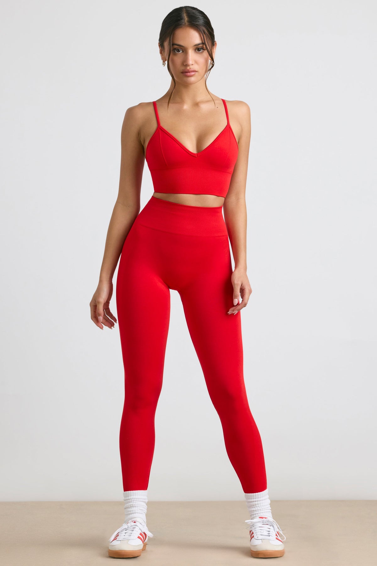 Define Luxe High-Waist Leggings in Red
