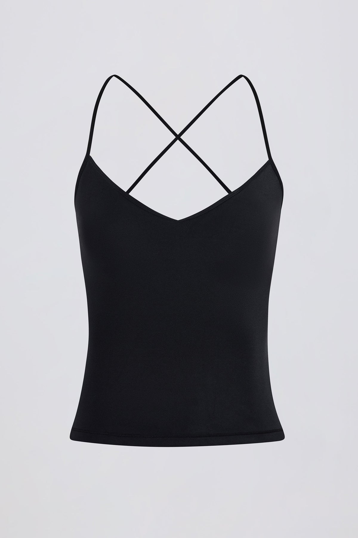Cross-Back Tank Top in Black