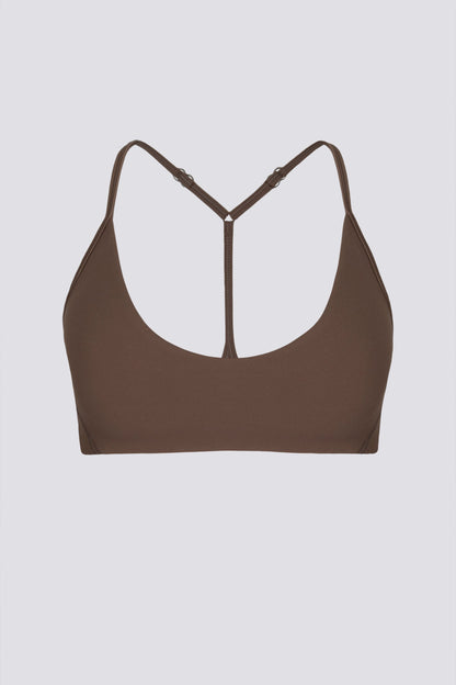 Soft Active Racerback Sports Bra in Cocoa