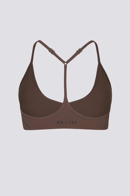 Soft Active Racerback Sports Bra in Cocoa