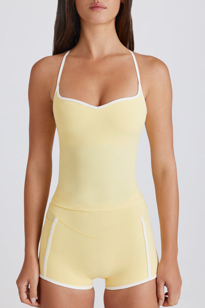 Soft Active Cross-Back Tank Top in Lemon